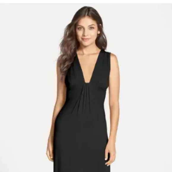 Fraiche By J | Dresses | Fraiche By J Deep Vneck Jersey Maxi Dress |  Poshmark